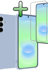 BASEY. BASEY. Samsung Galaxy A37 Hoesje Siliconen Met Screenprotector - Lichtblauw