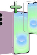 BASEY. BASEY. Samsung Galaxy A37 Hoesje Siliconen Met Screenprotector - Lila