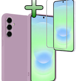 BASEY. BASEY. Samsung Galaxy A37 Hoesje Siliconen Met Screenprotector - Lila