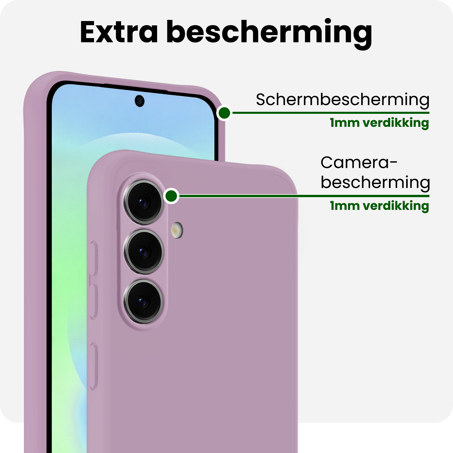 BASEY. BASEY. Samsung Galaxy A37 Hoesje Siliconen Met Screenprotector - Lila