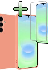 BASEY. BASEY. Samsung Galaxy A37 Hoesje Siliconen Met Screenprotector - Perzik