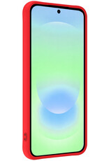 BASEY. BASEY. Samsung Galaxy A37 Hoesje Siliconen Met Screenprotector - Rood