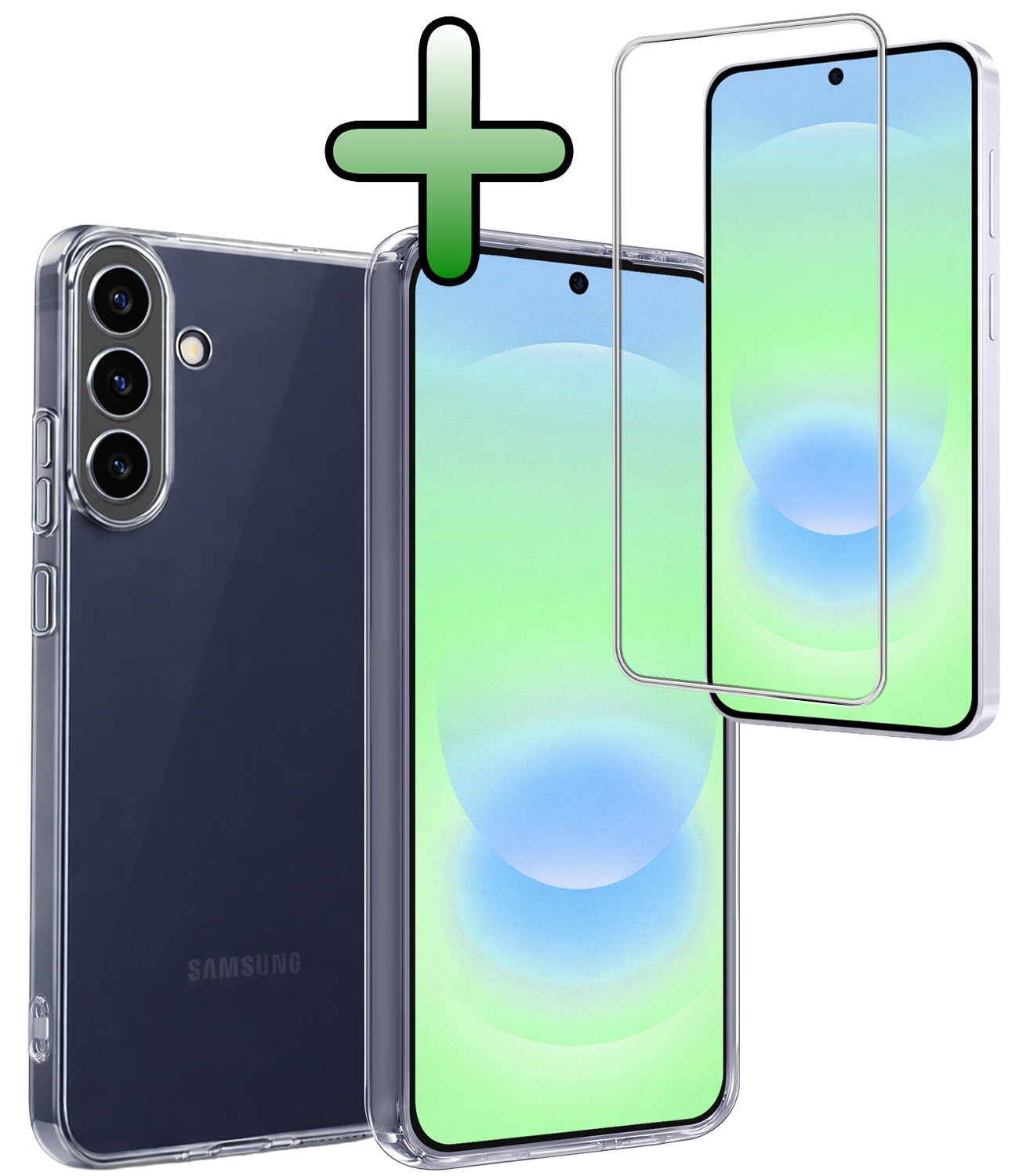 BASEY. BASEY. Samsung Galaxy A37 Hoesje Siliconen Met Screenprotector - Transparant