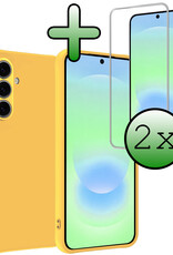 BASEY. BASEY. Samsung Galaxy A37 Hoesje Siliconen Met 2x Screenprotector - Geel