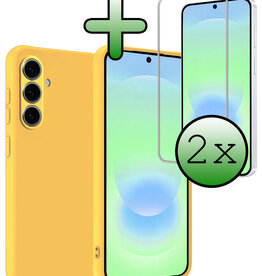 BASEY. BASEY. Samsung Galaxy A37 Hoesje Siliconen Met 2x Screenprotector - Geel