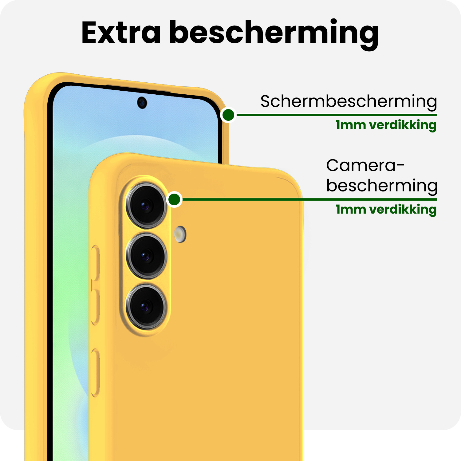 BASEY. BASEY. Samsung Galaxy A37 Hoesje Siliconen Met 2x Screenprotector - Geel