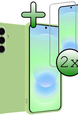 BASEY. BASEY. Samsung Galaxy A37 Hoesje Siliconen Met 2x Screenprotector - Groen