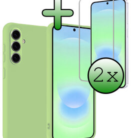 BASEY. BASEY. Samsung Galaxy A37 Hoesje Siliconen Met 2x Screenprotector - Groen