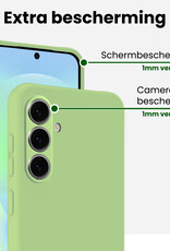 BASEY. BASEY. Samsung Galaxy A37 Hoesje Siliconen Met 2x Screenprotector - Groen