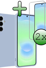 BASEY. BASEY. Samsung Galaxy A37 Hoesje Siliconen Met 2x Screenprotector - Lichtblauw