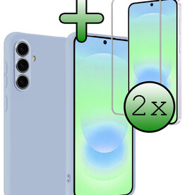 BASEY. BASEY. Samsung Galaxy A37 Hoesje Siliconen Met 2x Screenprotector - Lichtblauw