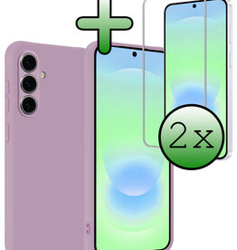 BASEY. BASEY. Samsung Galaxy A37 Hoesje Siliconen Met 2x Screenprotector - Lila