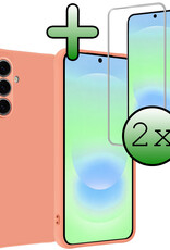 BASEY. BASEY. Samsung Galaxy A37 Hoesje Siliconen Met 2x Screenprotector - Perzik