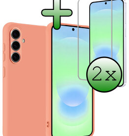 BASEY. BASEY. Samsung Galaxy A37 Hoesje Siliconen Met 2x Screenprotector - Perzik