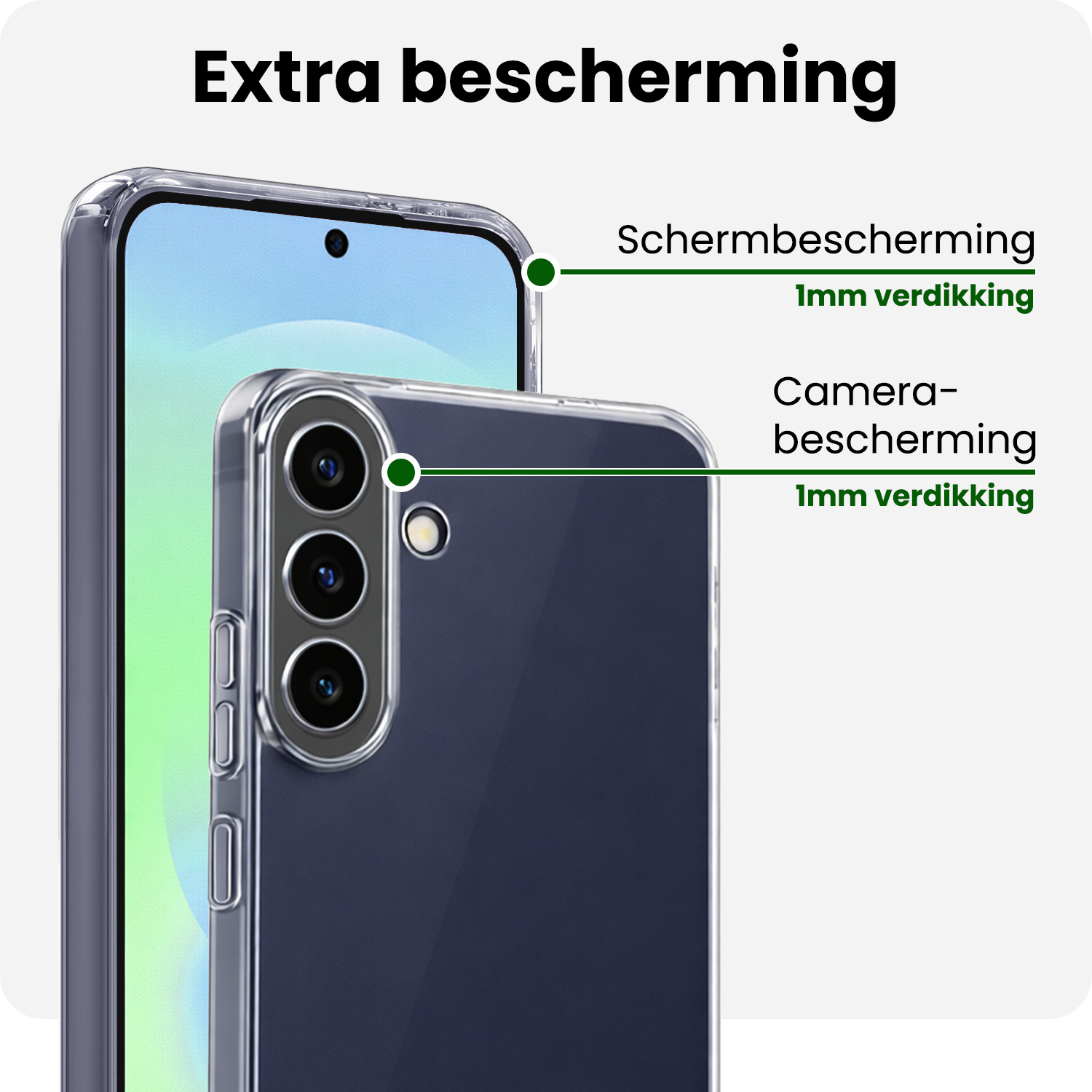 BASEY. BASEY. Samsung Galaxy A37 Hoesje Siliconen Met 2x Screenprotector - Transparant