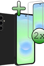 BASEY. BASEY. Samsung Galaxy A37 Hoesje Siliconen Met 2x Screenprotector - Zwart