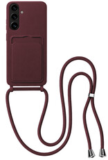 BASEY. BASEY. Samsung Galaxy A37 Hoesje Pashouder met Koord - Aubergine