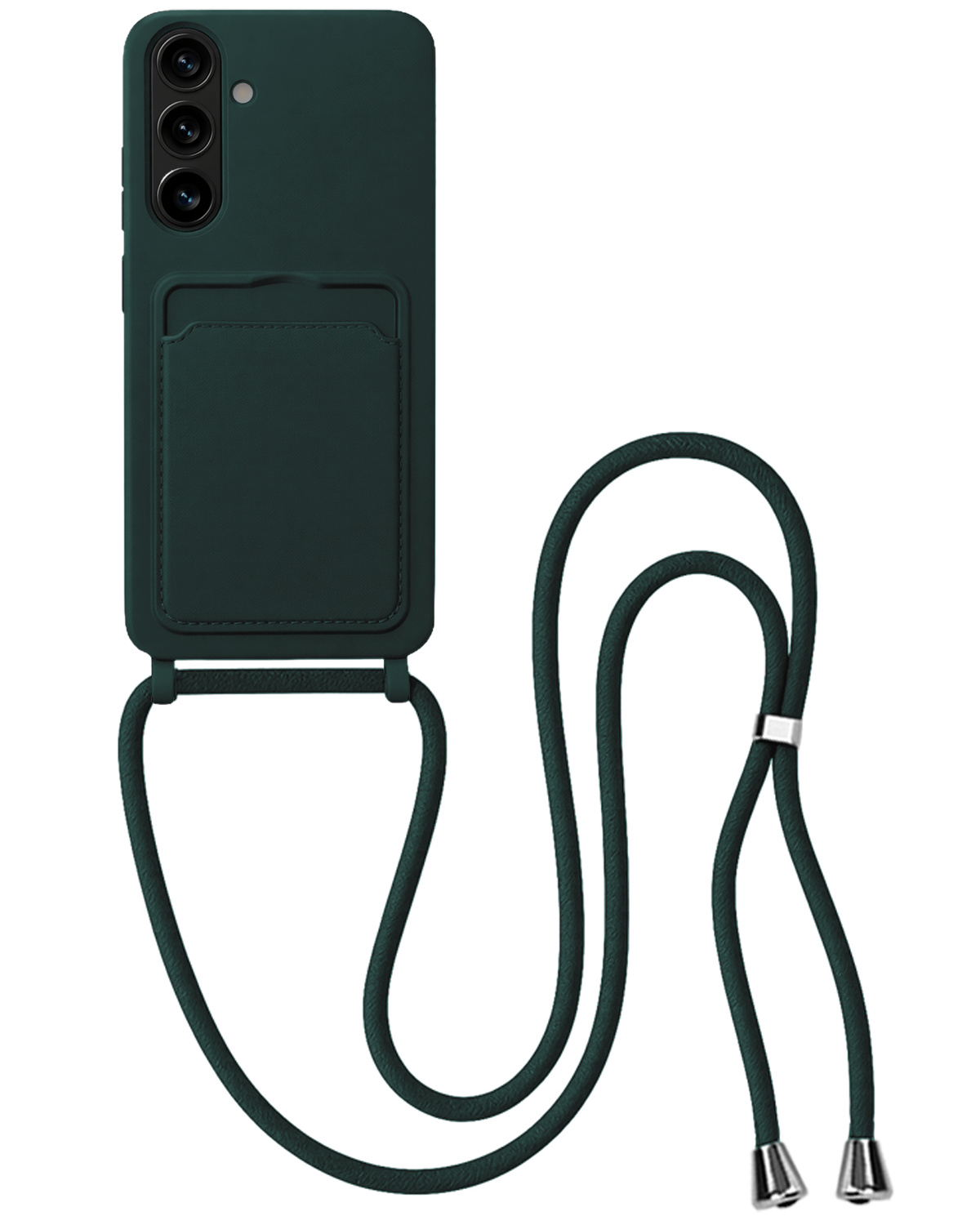 BASEY. BASEY. Samsung Galaxy A37 Hoesje Pashouder met Koord - Donkergroen