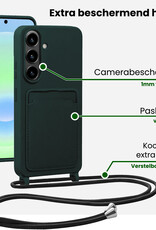 BASEY. BASEY. Samsung Galaxy A37 Hoesje Pashouder met Koord - Donkergroen