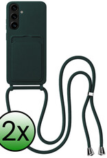 BASEY. BASEY. Samsung Galaxy A37 Hoesje Pashouder met Koord - Donkergroen - 2 PACK
