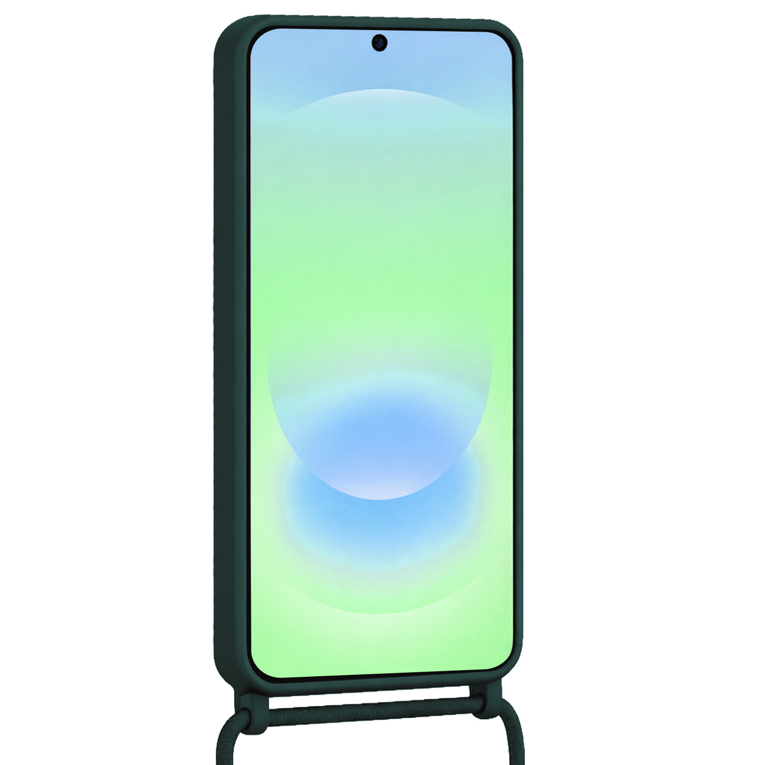 BASEY. BASEY. Samsung Galaxy A37 Hoesje Pashouder met Koord Met Screenprotector - Donkergroen