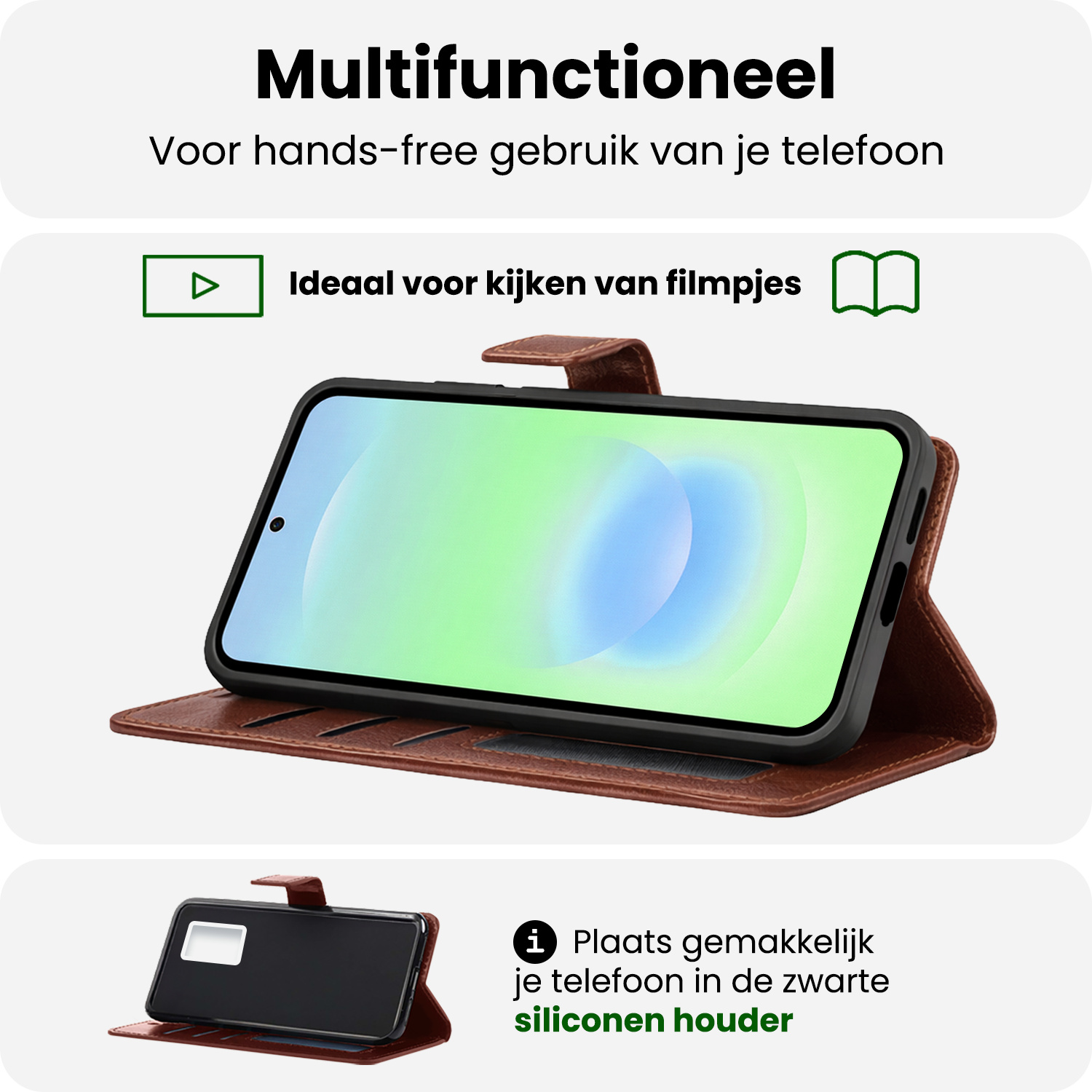 BASEY. BASEY. Samsung Galaxy A37 Hoesje Bookcase - Bruin