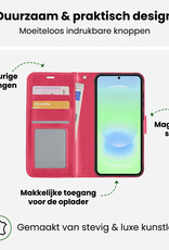 BASEY. BASEY. Samsung Galaxy A37 Hoesje Bookcase - Donkerroze