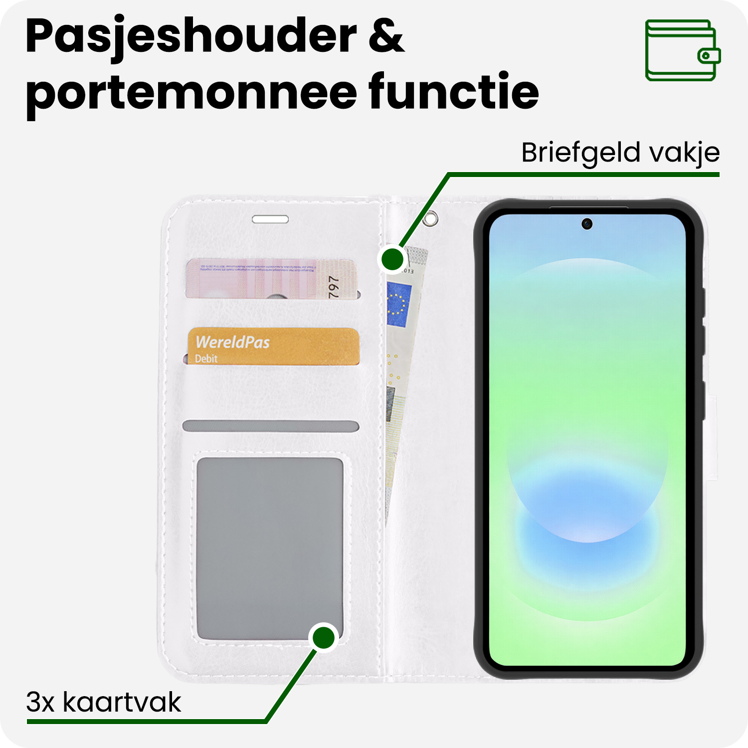 BASEY. BASEY. Samsung Galaxy A37 Hoesje Bookcase - Wit