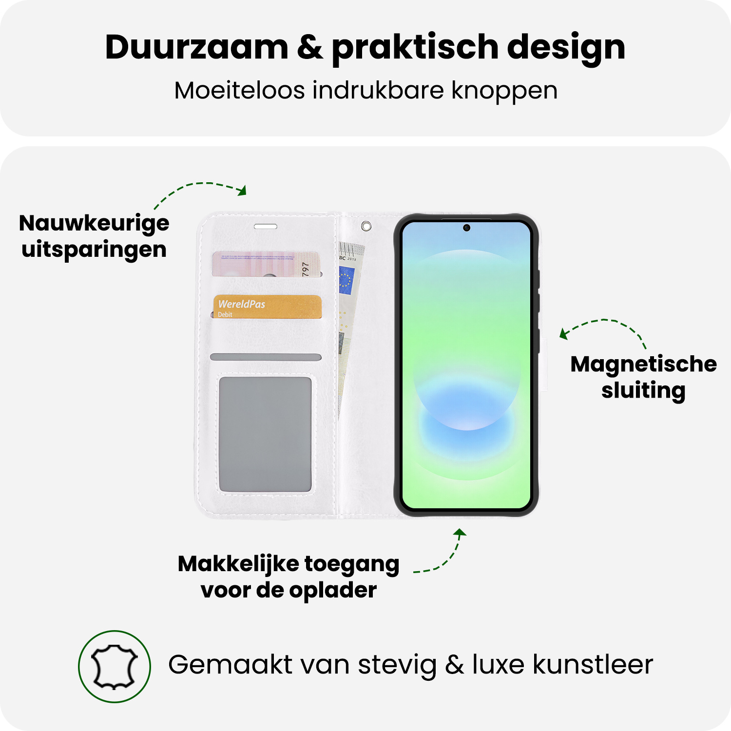 BASEY. BASEY. Samsung Galaxy A37 Hoesje Bookcase - Wit