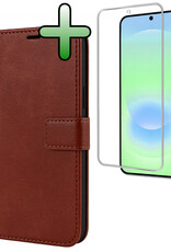 BASEY. BASEY. Samsung Galaxy A37 Hoesje Bookcase Met Screenprotector - Bruin