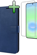 BASEY. BASEY. Samsung Galaxy A37 Hoesje Bookcase Met Screenprotector - Donkerblauw
