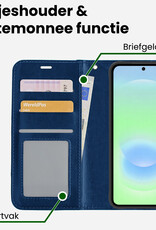 BASEY. BASEY. Samsung Galaxy A37 Hoesje Bookcase Met Screenprotector - Donkerblauw