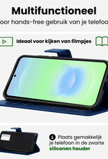 BASEY. BASEY. Samsung Galaxy A37 Hoesje Bookcase Met Screenprotector - Donkerblauw