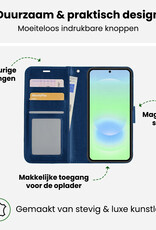 BASEY. BASEY. Samsung Galaxy A37 Hoesje Bookcase Met Screenprotector - Donkerblauw