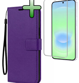 BASEY. BASEY. Samsung Galaxy A37 Hoesje Bookcase Met Screenprotector - Paars