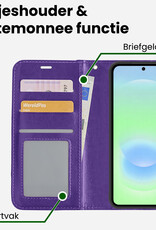 BASEY. BASEY. Samsung Galaxy A37 Hoesje Bookcase Met Screenprotector - Paars