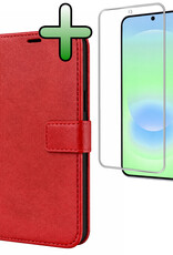 BASEY. BASEY. Samsung Galaxy A37 Hoesje Bookcase Met Screenprotector - Rood