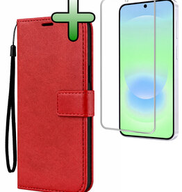 BASEY. BASEY. Samsung Galaxy A37 Hoesje Bookcase Met Screenprotector - Rood