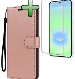 BASEY. BASEY. Samsung Galaxy A37 Hoesje Bookcase Met Screenprotector - Rose Goud