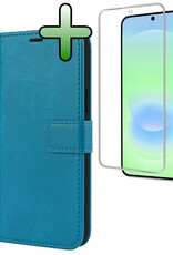 BASEY. BASEY. Samsung Galaxy A37 Hoesje Bookcase Met Screenprotector - Turquoise