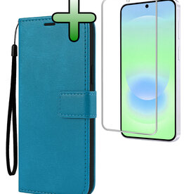 BASEY. BASEY. Samsung Galaxy A37 Hoesje Bookcase Met Screenprotector - Turquoise