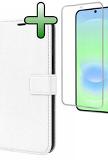 BASEY. BASEY. Samsung Galaxy A37 Hoesje Bookcase Met Screenprotector - Wit