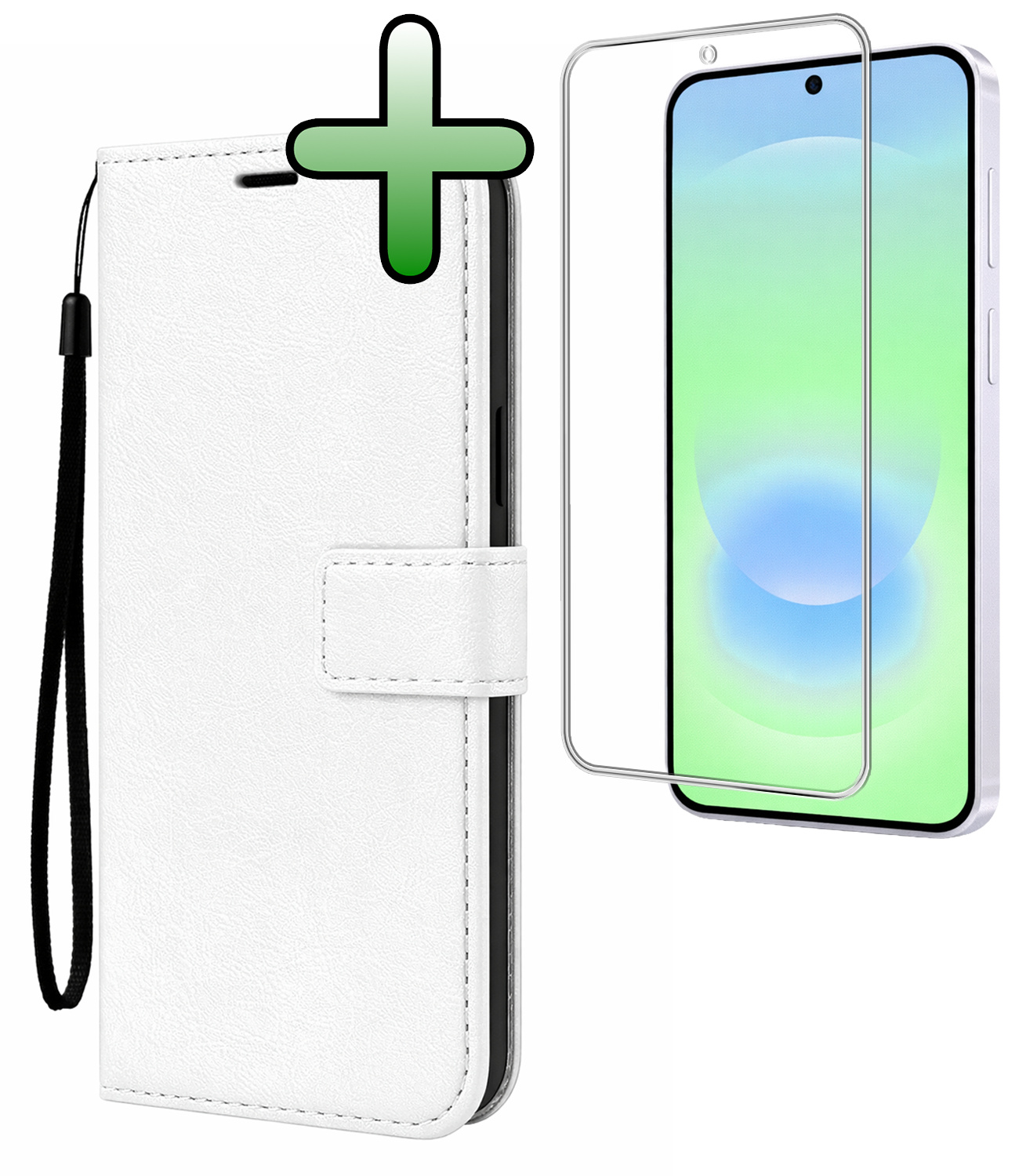 BASEY. BASEY. Samsung Galaxy A37 Hoesje Bookcase Met Screenprotector - Wit