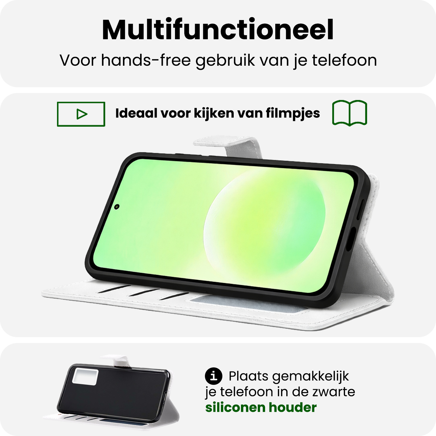 BASEY. BASEY. Samsung Galaxy A37 Hoesje Bookcase Met Screenprotector - Wit