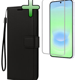 BASEY. BASEY. Samsung Galaxy A37 Hoesje Bookcase Met Screenprotector - Zwart