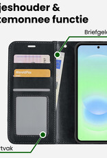 BASEY. BASEY. Samsung Galaxy A37 Hoesje Bookcase Met Screenprotector - Zwart