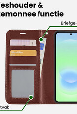 BASEY. BASEY. Samsung Galaxy A37 Hoesje Bookcase Met 2x Screenprotector - Bruin