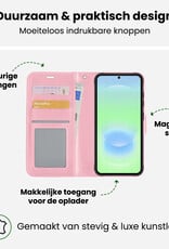 BASEY. BASEY. Samsung Galaxy A37 Hoesje Bookcase Met 2x Screenprotector - Lichtroze