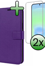 BASEY. BASEY. Samsung Galaxy A37 Hoesje Bookcase Met 2x Screenprotector - Paars