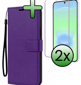 BASEY. BASEY. Samsung Galaxy A37 Hoesje Bookcase Met 2x Screenprotector - Paars